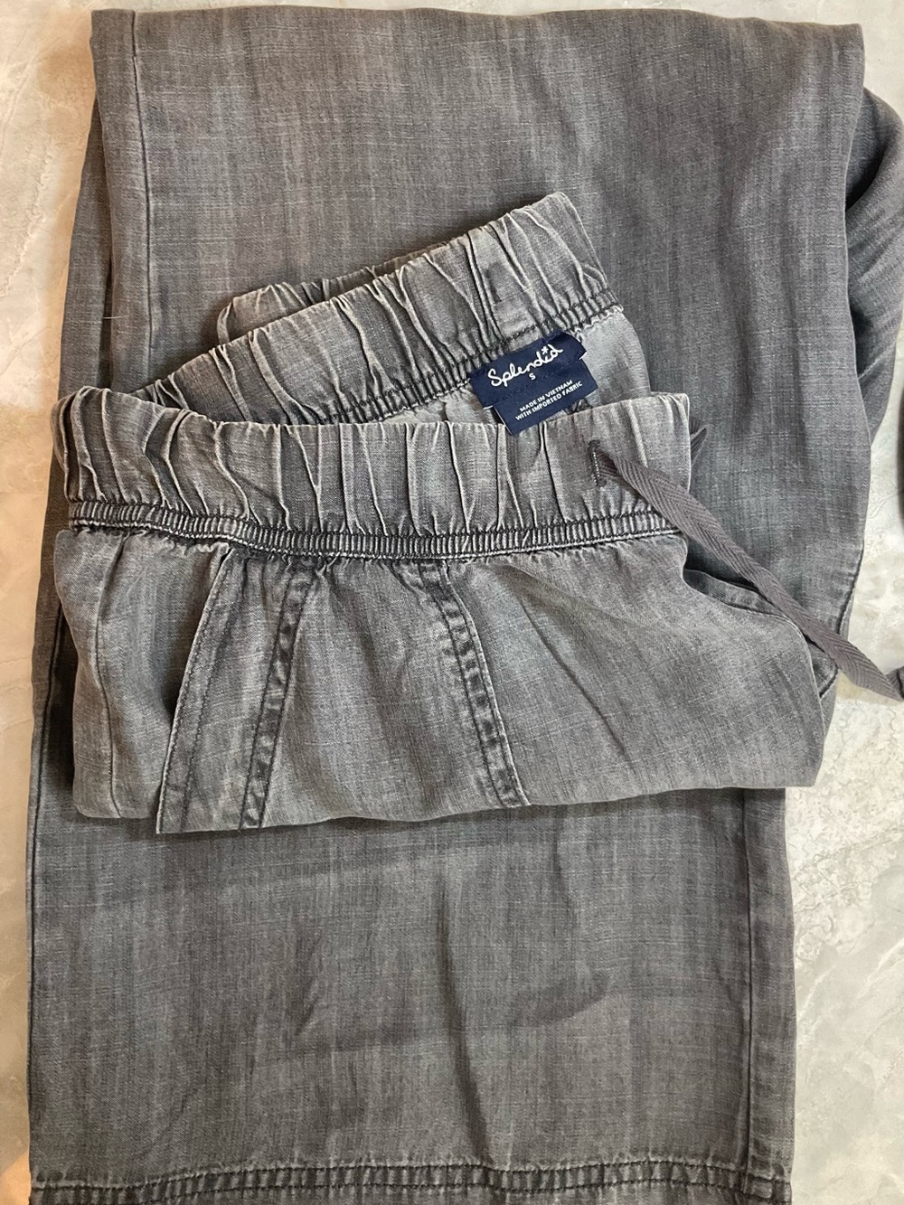 Splendid Gray Elastic-Waist Wide Leg Women’s Pants